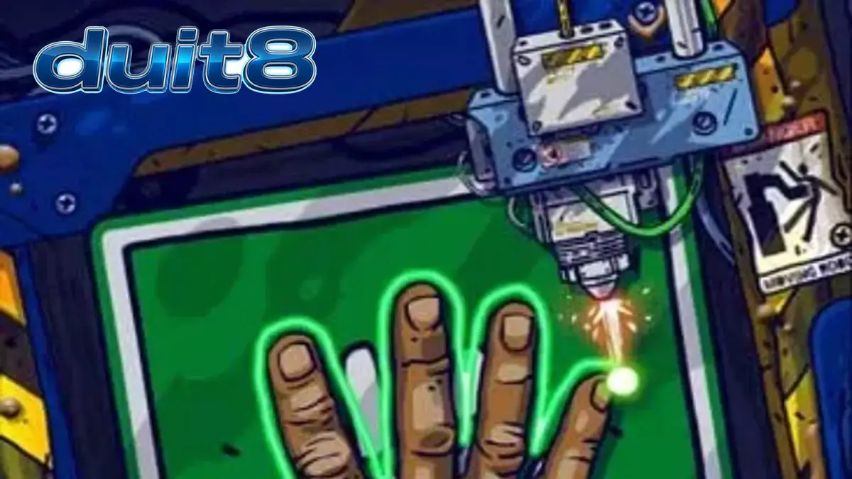 Tampilan antarmuka permainan Outsourced Slash Game dengan tema retro
